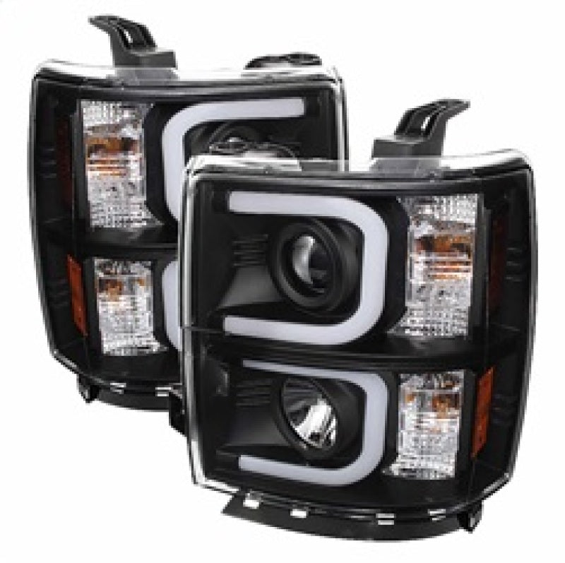 Phares de projecteur Spyder Chevy Silverado 1500 14-16 Barre lumineuse DRL Blk PRO-YD-CS14-LBDRL-BK