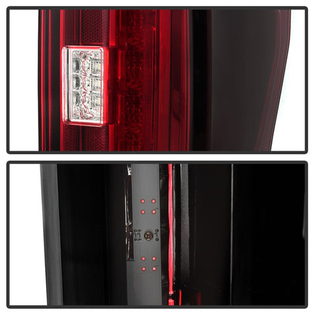 Feux arrière à LED uniquement pour Spyder 17-18 Ford F-250 SD (avec capteur d'angle mort) - Clr rouge (ALT-YD-FS17BS-LED-RC)