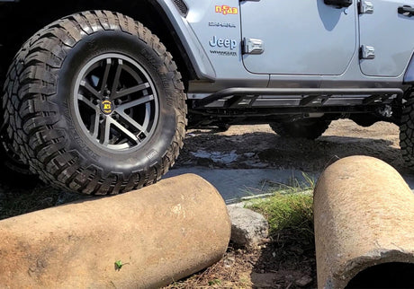 Marchepieds coulissants N-Fab Trail 18-20 Jeep Wrangler JL 4 portes SUV - SRW - Noir texturé