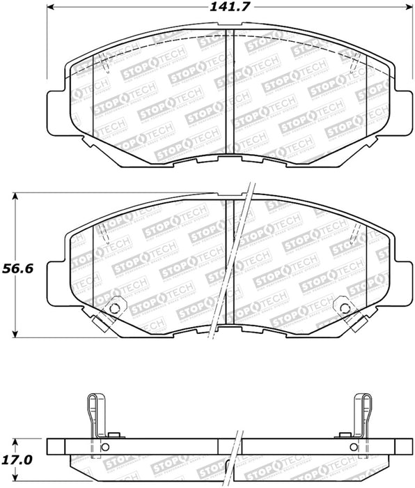 Plaquettes de frein sport StopTech avec cales et matériel - Avant