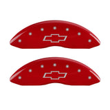 MGP Front set 2 Étrier Covers Gravé Avant Nœud Papillon Rouge finition argent ch