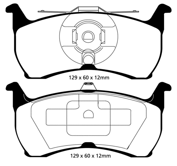 Plaquettes de frein arrière Yellowstuff EBC 93-00 Aston Martin Virage 5.3 (étrier PBR)