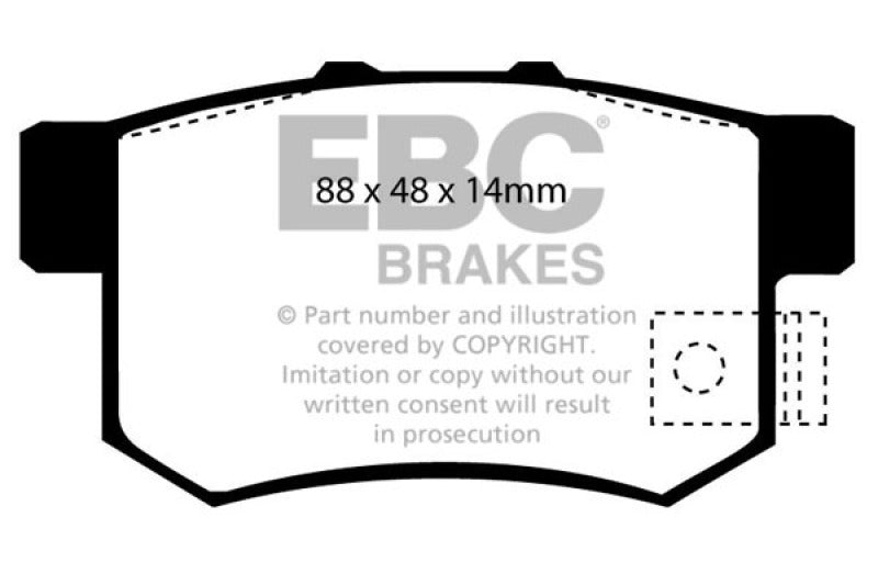Plaquettes de frein arrière EBC 01-03 Acura CL 3.2 Yellowstuff