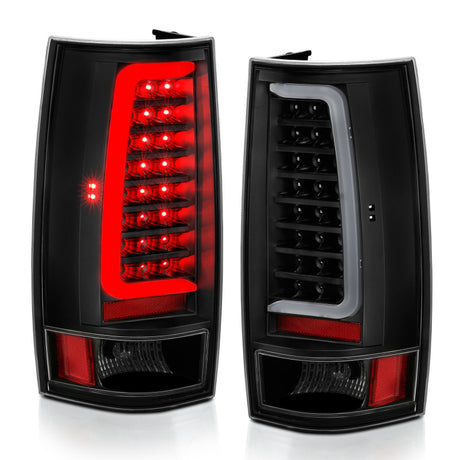 Feu arrière à LED ANZO 2007-2014 Chevy Tahoe style planche noir avec lentille transparente