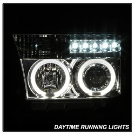 Phares de projecteur Spyder Toyota Tundra 07-13 LED Halo LED Chrm PRO-YD-TTU07-HL-C