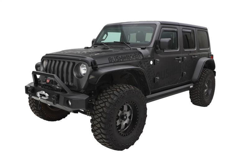 Bushwacker 2018+ Jeep Wrangler (JL) Unlimited Flat Style Flares 4pc - Black