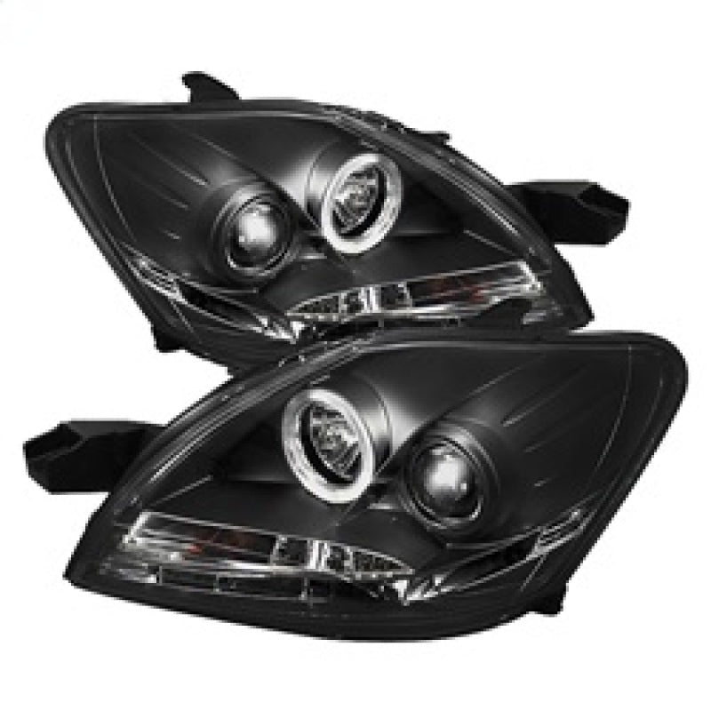 Phares de projecteur Spyder Toyota Yaris 07-11 4 portes LED Halo DRL Blk PRO-YD-TYA074D-DRL-BK