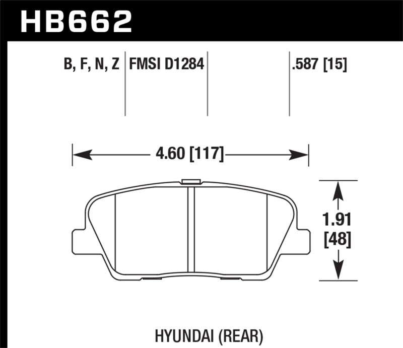 Plaquettes de frein arrière HPS Street 15 mm pour Hyundai Genesis Coupé (sans freins Brembo)