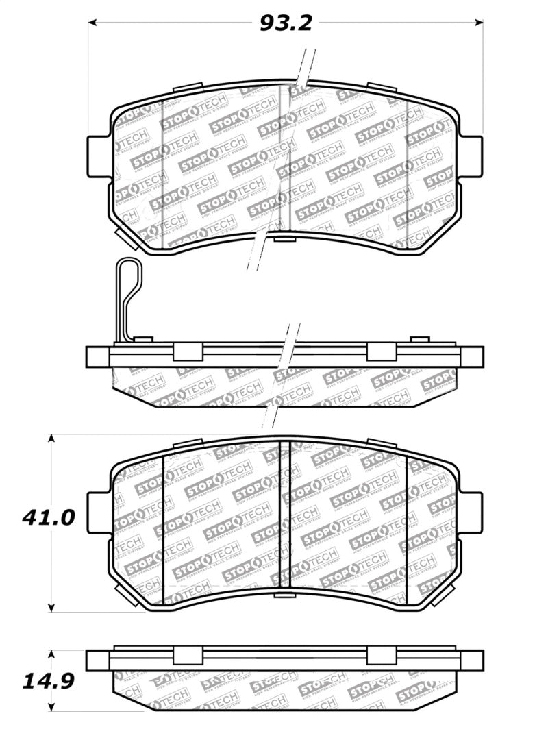 Plaquettes de frein arrière StopTech 10-13 Kia Forte Koup Street Select