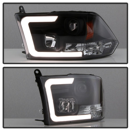 Phares Spyder 09-16 Dodge Ram 1500 Version 2 Barre lumineuse DRL Noir PRO-YD-DR09V2-LBDRL-BK