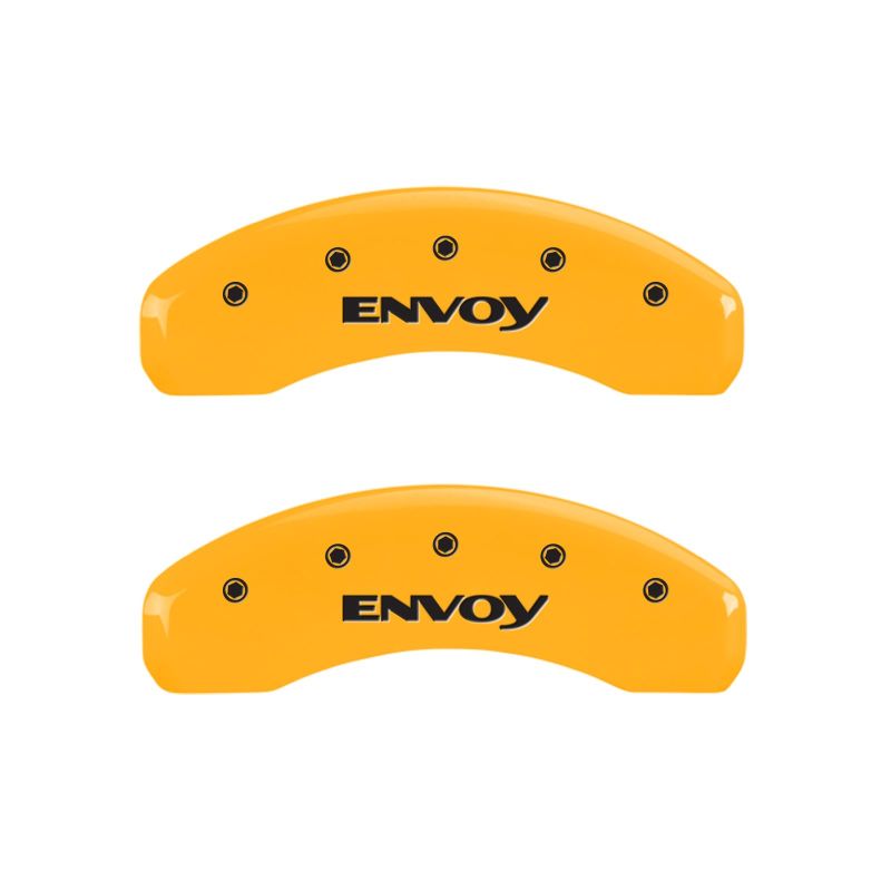 Couvre-étriers MGP 4 gravés avant et arrière Envoy finition jaune noir Char 2005 GMC Envoy XL