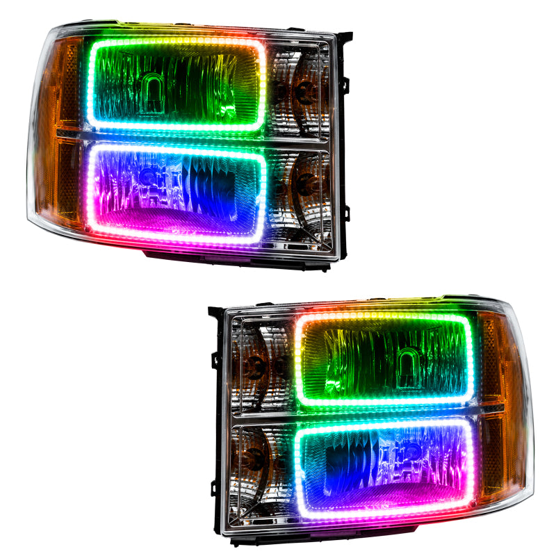 Oracle 07-13 GMC Sierra SMD HL - Square Ring Design - ColorSHIFT w/ 2.0 Controller