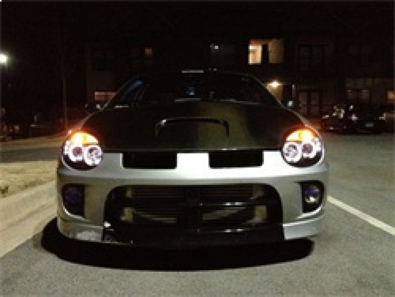 Phares de projecteur Spyder Dodge Neon 03-05 LED Halo LED Noir Haut H1 Bas H1 PRO-YD-DN03-HL-BK