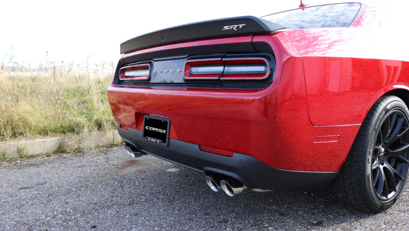 Échappement arrière double avec embouts polis de 3,5 pouces pour Dodge Challenger Hellcat Corsa 15-17
