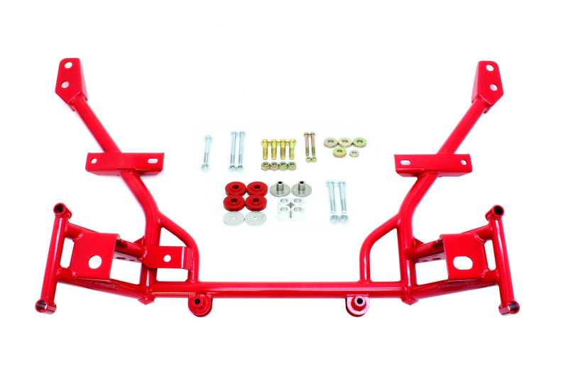 BMR 05-14 S197 Mustang K-Member avec supports de moteur abaissés de 1/2 po et supports de rack STD - Rouge