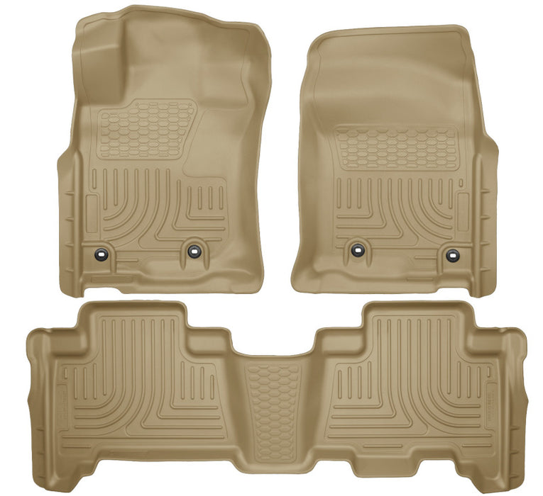 Revêtements de sol avant et 2e siège Husky Liners 2013 Toyota 4Runner WeatherBeater Tan