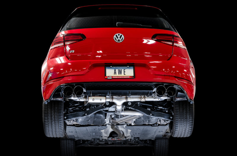 Échappement SwitchPath AWE Tuning MK7.5 Golf R avec embouts noirs diamantés 102 mm