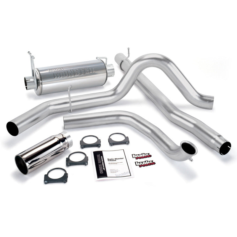 Système d'échappement Banks Power Monster 99-03 Ford 7,3 L - Échappement simple SS avec embout chromé