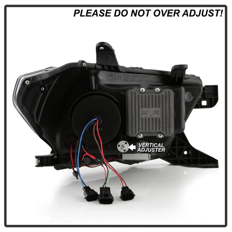 Phares à DEL haute puissance Spyder 16-20 pour Toyota Tacoma, modèle halogène uniquement - Noir PRO-YD-TT16HALAP-BK