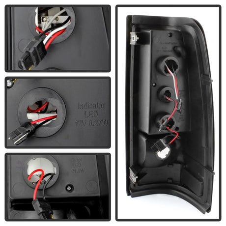Feux arrière à LED Xtune 03-06 Silverado 1500/2500 (ne s'adaptent pas au Stepside) Noir ALT-ON-CS03-LED-BK