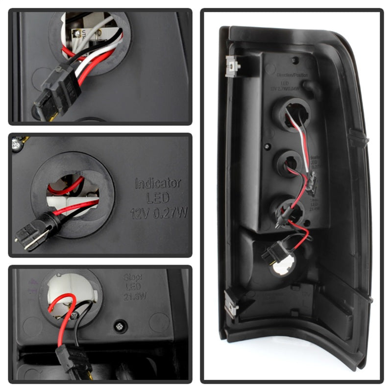 Feux arrière à LED Xtune 03-06 Silverado 1500/2500 (ne s'adaptent pas au Stepside) Noir ALT-ON-CS03-LED-BK