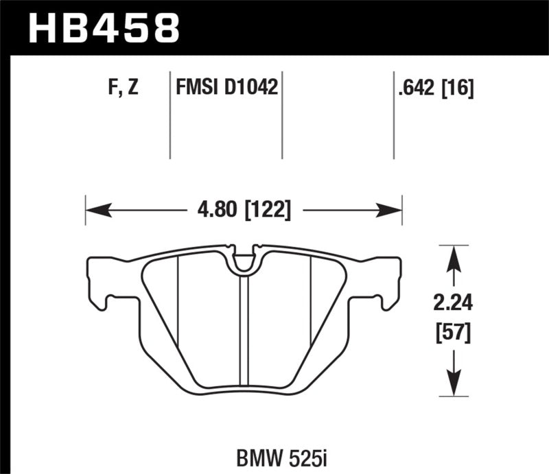 Plaquettes de frein arrière en céramique Hawk pour BMW X5 3.0si 07-08 / X5 Xdrive 09-13 / X6 Xdrive 10-13