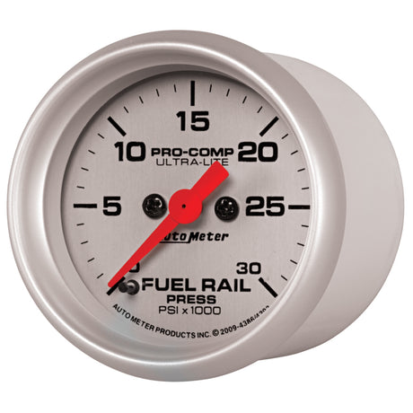 Manomètre AutoMeter pour rail de pression (réacteur 5,9 L) 2-1/16 po 30 000 psi Moteur pas à pas numérique Ul