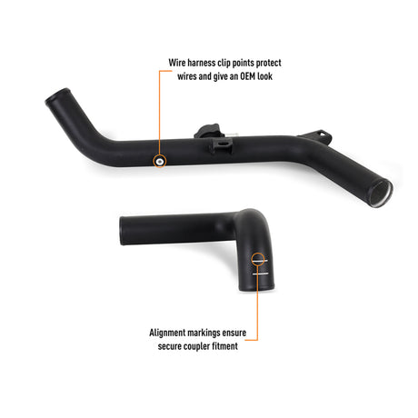 Kit de mise à niveau du tuyau de refroidisseur intermédiaire à montage surélevé Mishimoto 2021+ Ford Bronco 2,7 L - Noir froissé