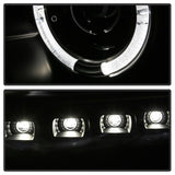 Phares de projecteur Spyder Ford Super Duty 11-16 LEDHalo DRL tout noir PRO-YD-FS11-HL-BKV2