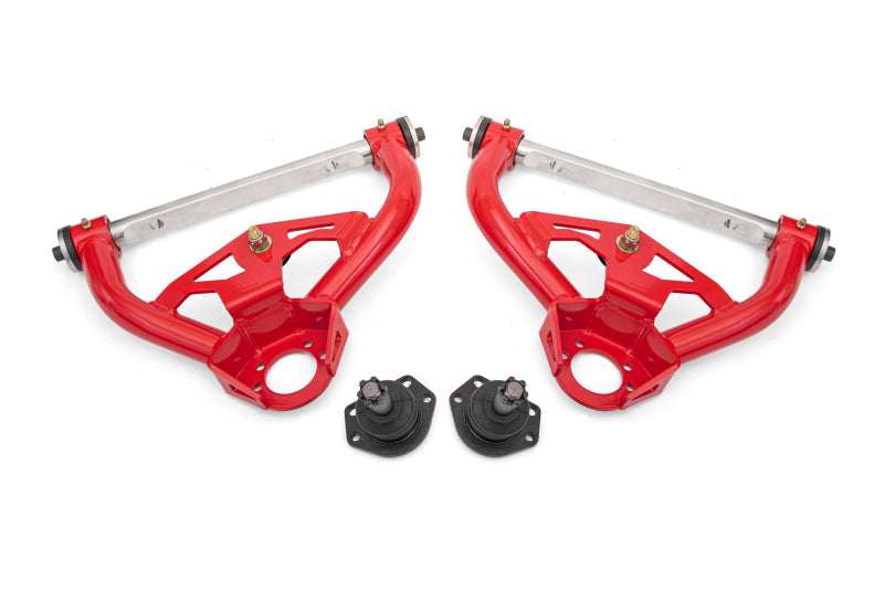 BMR 78-87 GM G-Body Non-Adjustable Upper A-Arms Delrin 0.5in Tall Ball Joint - Red BMR Suspension