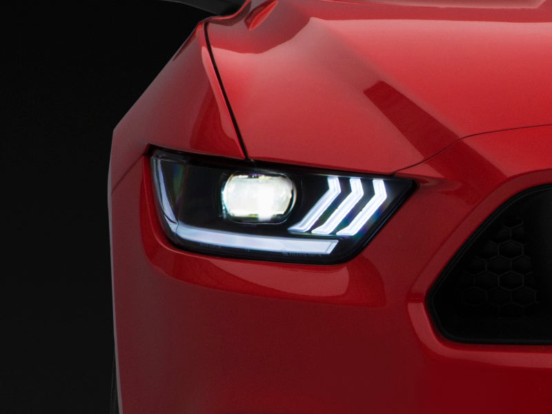 Phares de projecteur Raxiom 15-17 Ford Mustang Ampoules HID OEM - Boîtier noir (lentille transparente)