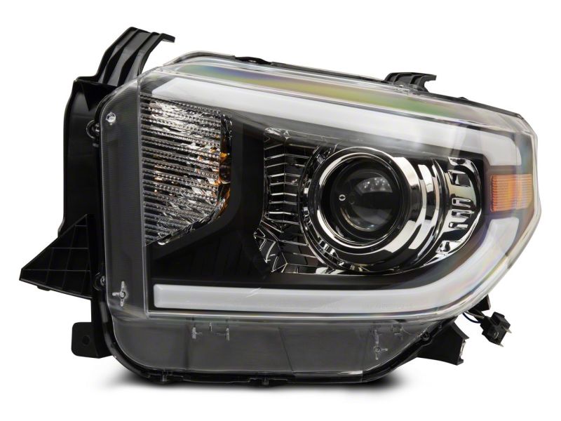 Phares de projecteur axiaux Raxiom 14-21 Toyota Tundra avec barre LED SEQL - Boîtier noir (lentille transparente)