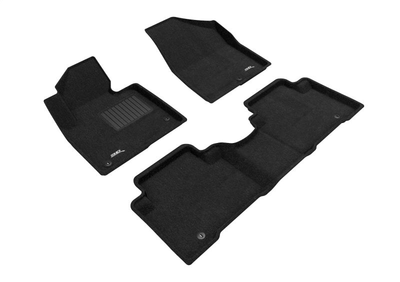 3D Maxpider 13-18 Hyundai Santa Fe Sport Elegant 1st 2nd Row - Floor Mat Set (Black)