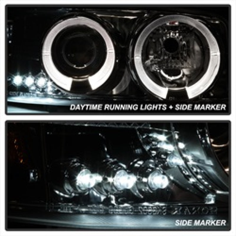 Phares de projecteur Spyder GMC Sierra 1500/2500/3500 99-06 LED Halo LED Fumée PRO-YD-CDE00-HL-SMC