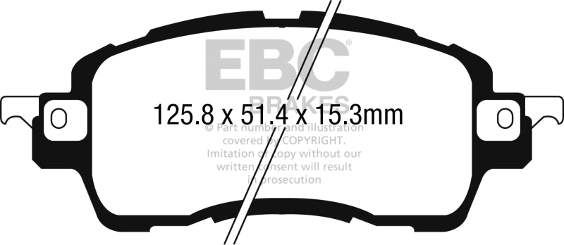 Plaquettes de frein avant EBC 2016 Scion iA 1,5 L Ultimax2