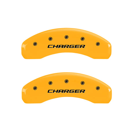 Couvre-étriers MGP 4 gravés avant et arrière bloc/chargeur finition jaune noir ch