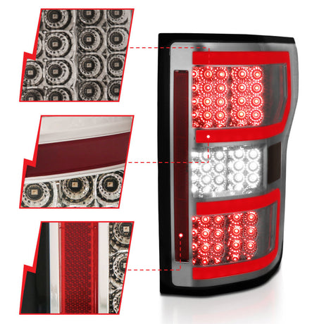 Feux arrière à LED ANZO 18-19 Ford F-150 Fumés