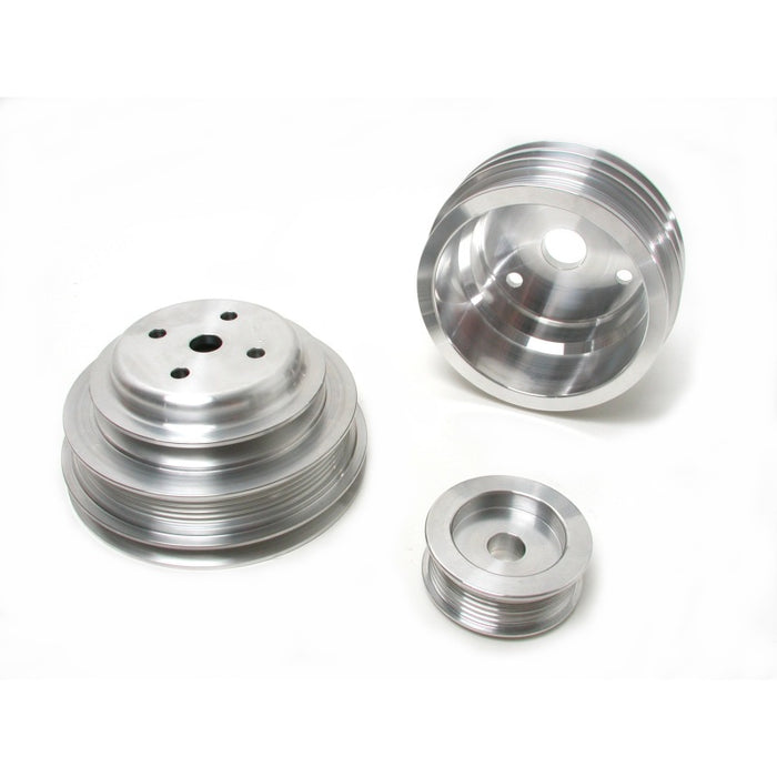 BBK 85-97 GM Truck 305 350 Underdrive Pulley Kit - Lightweight CNC Billet Aluminum (3pc)