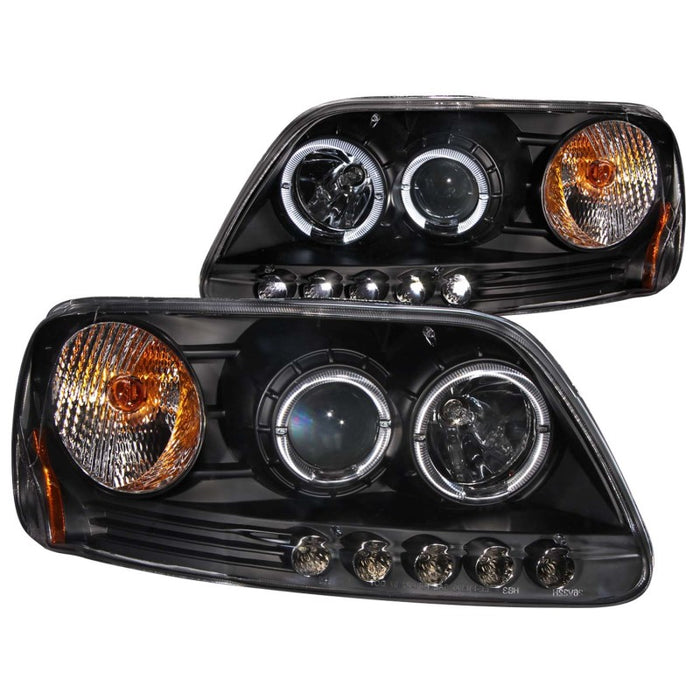 Phares de projecteur ANZO 1997.5-2003 Ford F-150 avec halo et LED noir 1 pièce