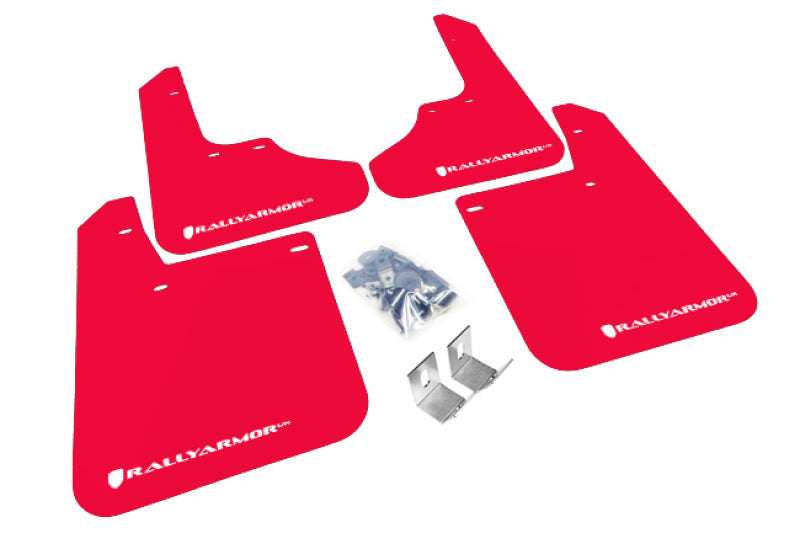 Bavette garde-boue Rally Armor 93-01 Subaru Impreza RS rouge UR avec logo blanc