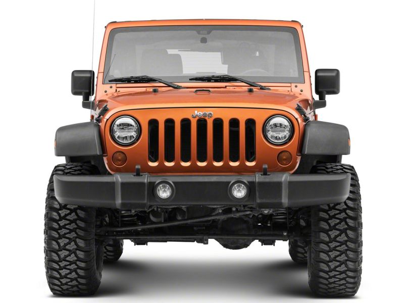 Phares de projecteur à LED Raxiom07-18 Jeep Wrangler JK - Boîtier chromé (lentille transparente)