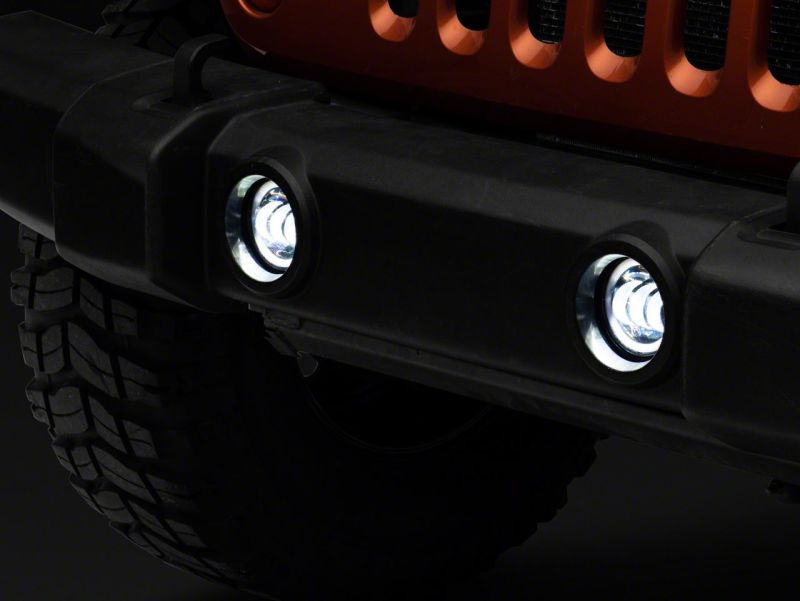 Feux antibrouillard à LED Halo de la série Axial de Raxiom 07-23 pour Jeep Wrangler JK et JL - Ambre