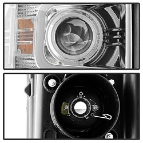 Phares de projecteur Spyder Chevy Silverado 2014-16 2500 HD avec barre lumineuse DRL Chrm PRO-YD-CSHD14-LBDRL-C