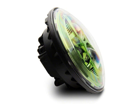 Phares à DEL Raxiom 07-18 Jeep Wrangler JK 7 pouces Boîtier vert - Lentille transparente