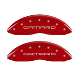 Couvre-étriers MGP 4 gravés avant et arrière Gen 4/Camaro finition rouge argent ch