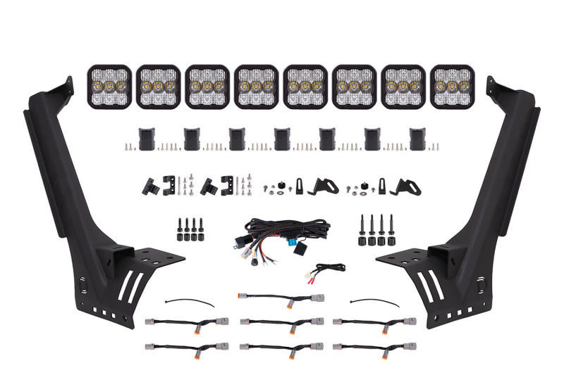 Kit de barre lumineuse combinée blanche pour pare-brise Jeep JL SS5 Pro CrossLink de Diode Dynamics