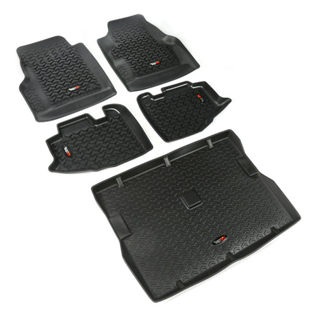 Revêtement de sol avant/arrière/cargo Rugged Ridge noir pour Jeep Wrangler TJ 1997-2006