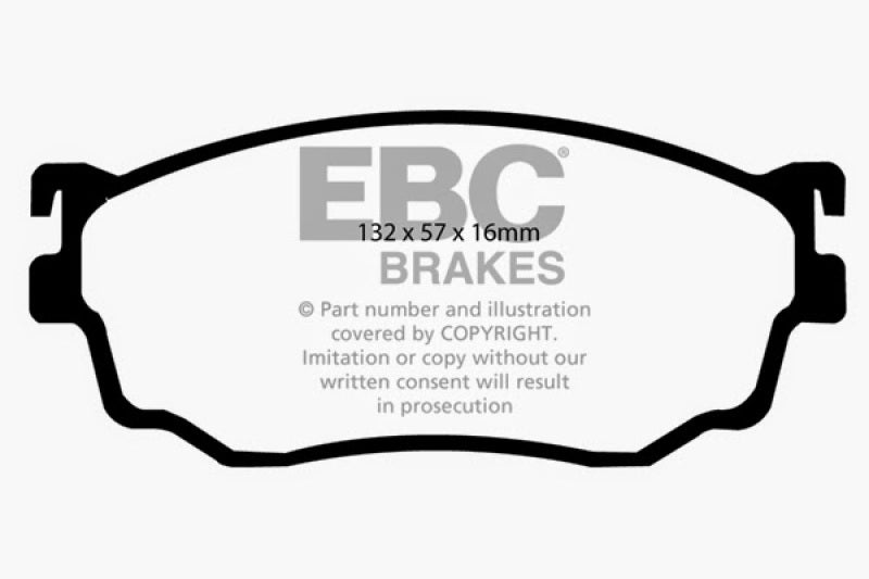 EBC 03-04 Mazda Protege 2.0 Turbo (Mazdaspeed) Greenstuff Front Brake Pads