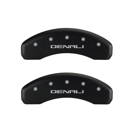 Couvre-étriers MGP 4 gravés avant et arrière, finition rouge Denali argent ch