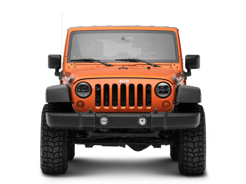 Phares à LED Raxiom 97-18 Jeep Wrangler TJ/JK Axial Series - Boîtier noir (lentille transparente)